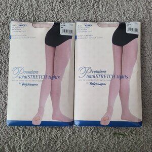 Body wrappers total stretch tights 2 pai size medium ballet convertible backseam